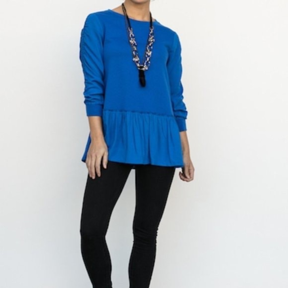 Evy’s Tree Peplum Blouse The Erinn in Sapphire